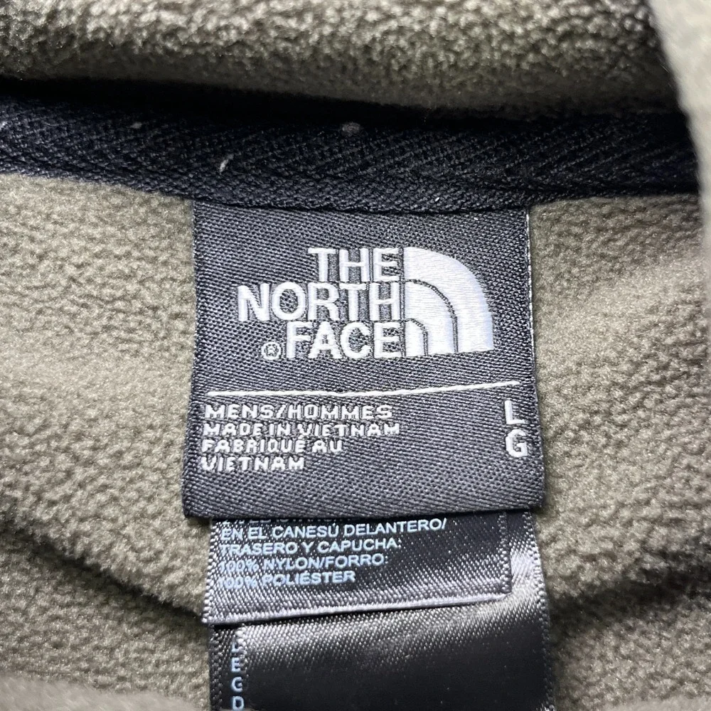 The North Face Rivington Jacket Men's Large Green Hooded Fleece Full Zip Snaps